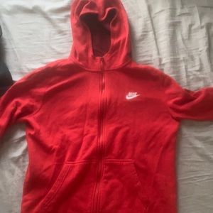 Nike zip up, kids XL, red